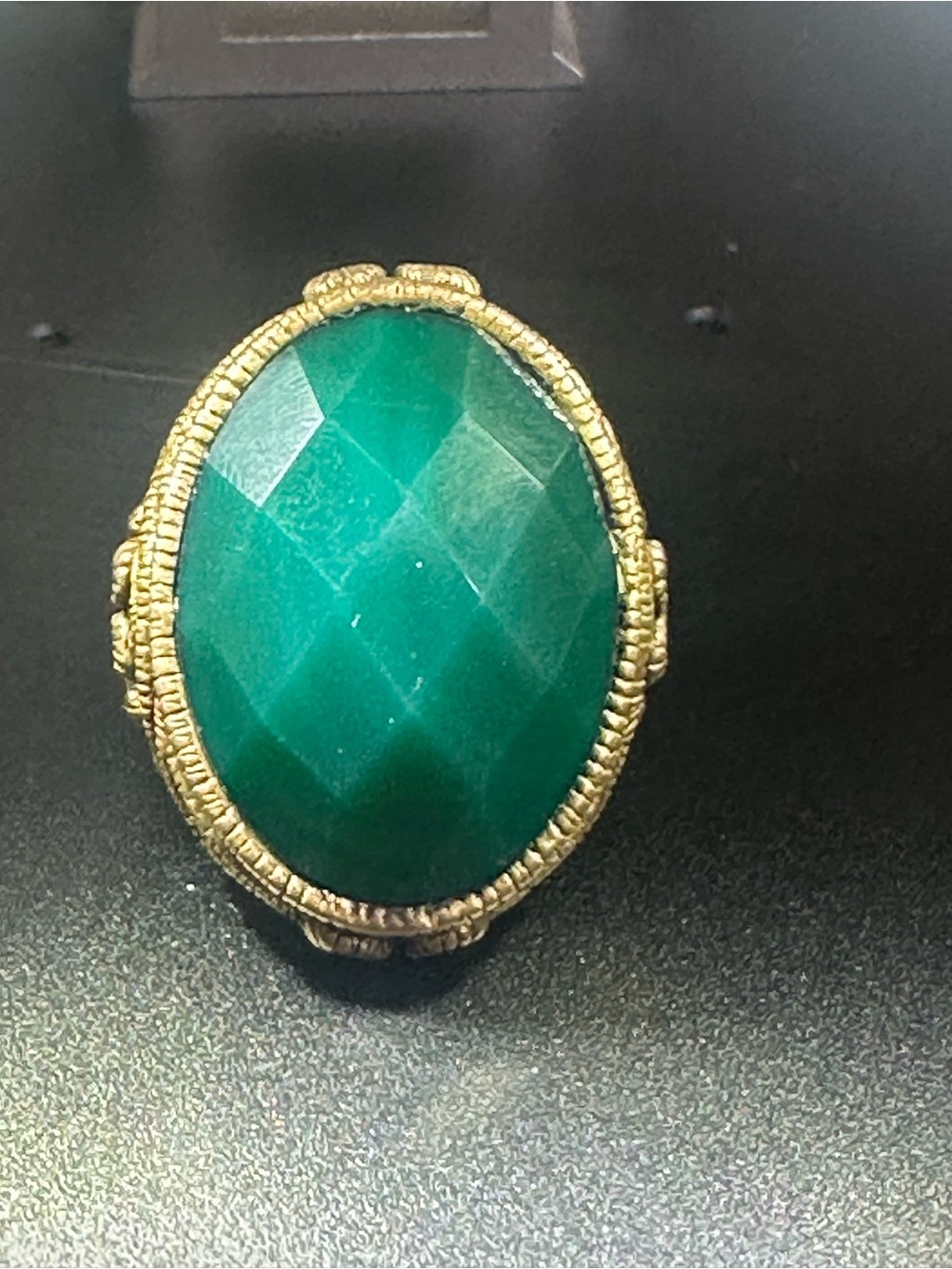 Barse Thailand brass green faceted agate